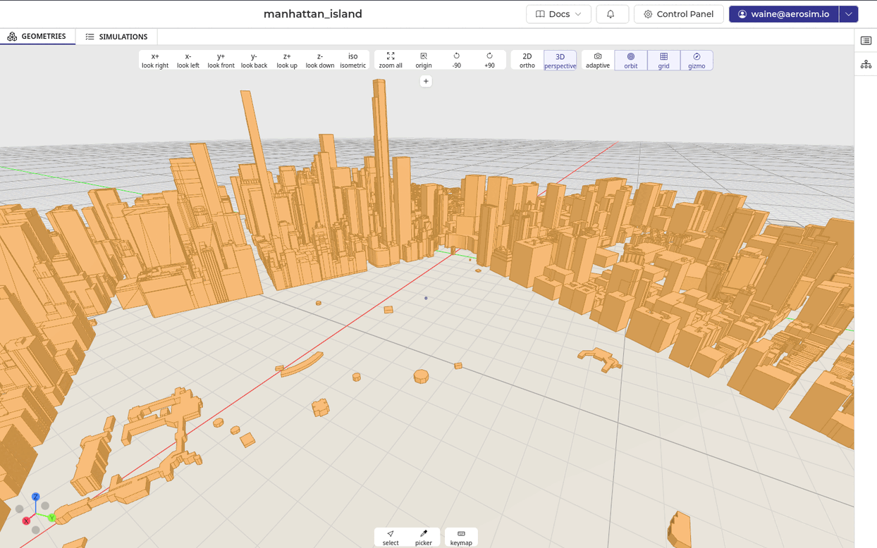 AeroSim solver web interface - urban wind study